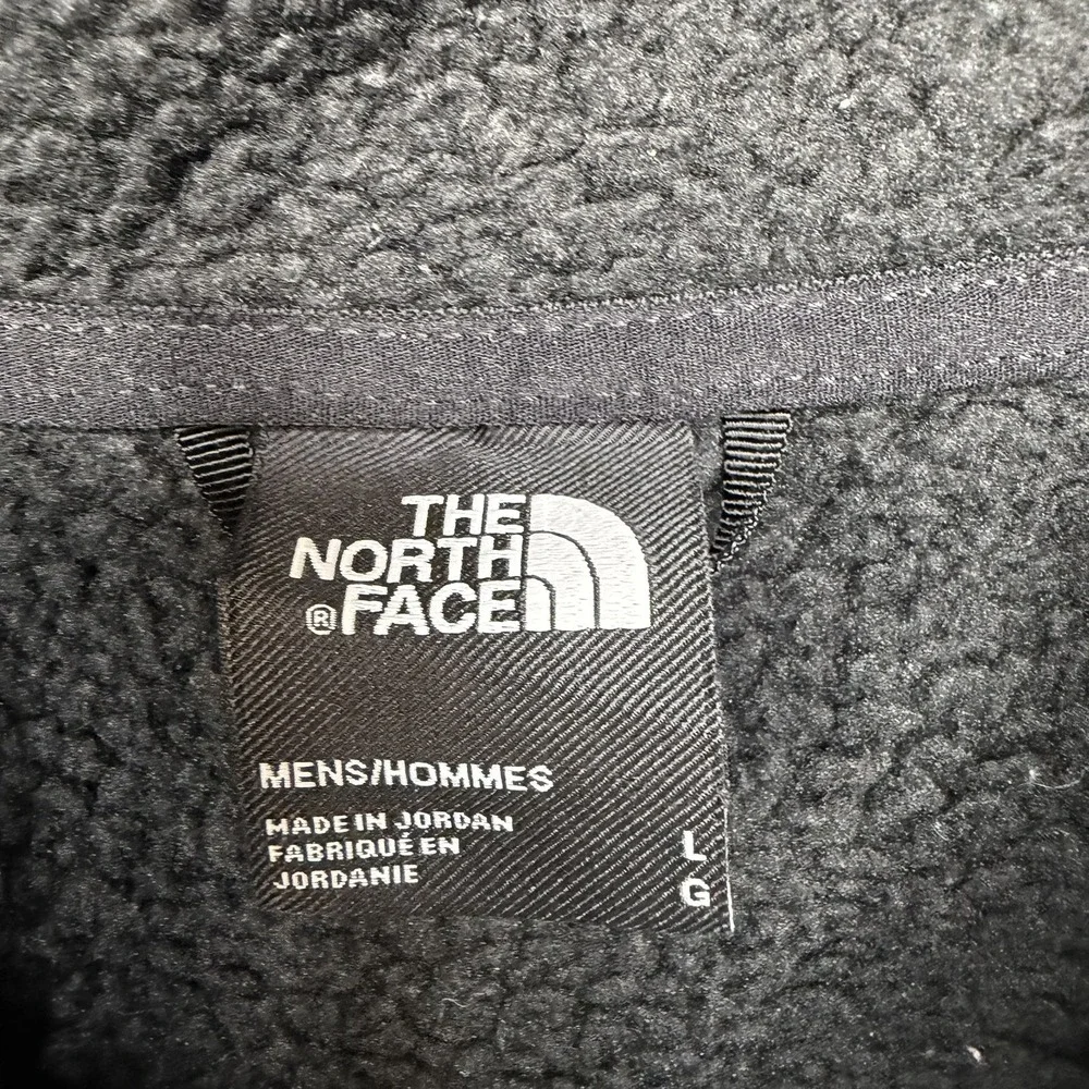 The North Face Mens Large Black Full Zip Sweater Knit Sherpa Lined Fleece Jacket